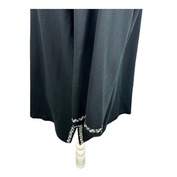 Quacker Factory Black Tunic Top Beaded Embellished Hearts n Paisley Plus Size 2X - Picture 5 of 8